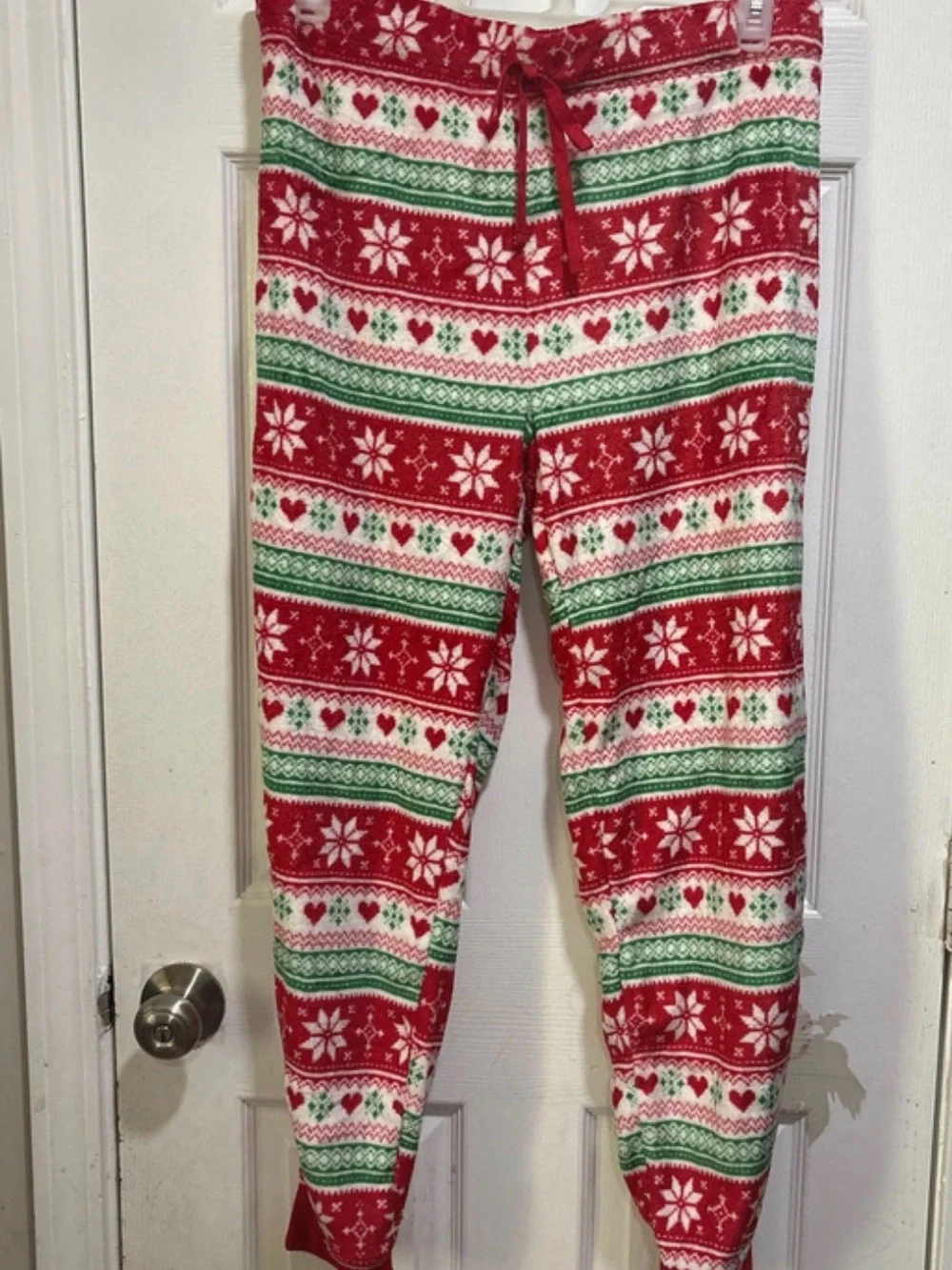 Secret Treasures Red, Green & White Holiday Snowflake Pajama Bottoms